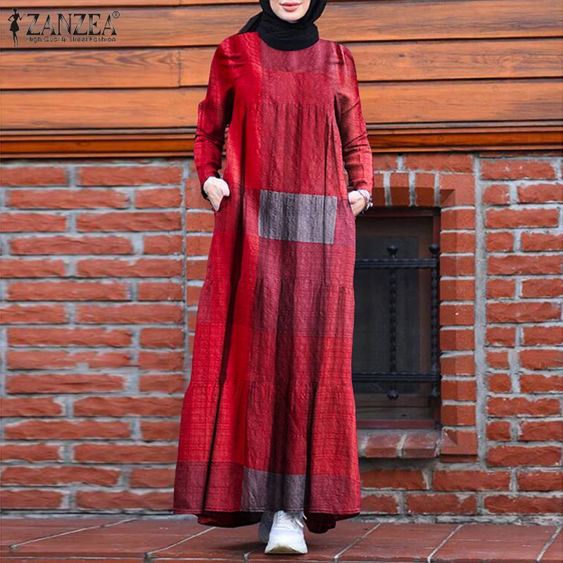 Womens Muslim Abaya Long Sleeve Maxi Dress Ladies Jilbab Kaftan Dubai Dresses