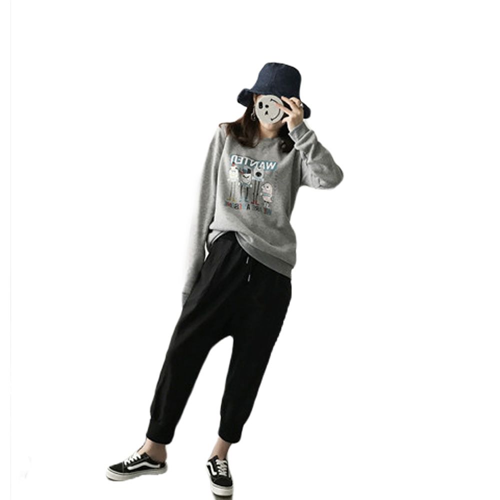 Women Long Sleeve Pullover Sweatshirts Round Neck Loose Sweater Tops for Casual Wear