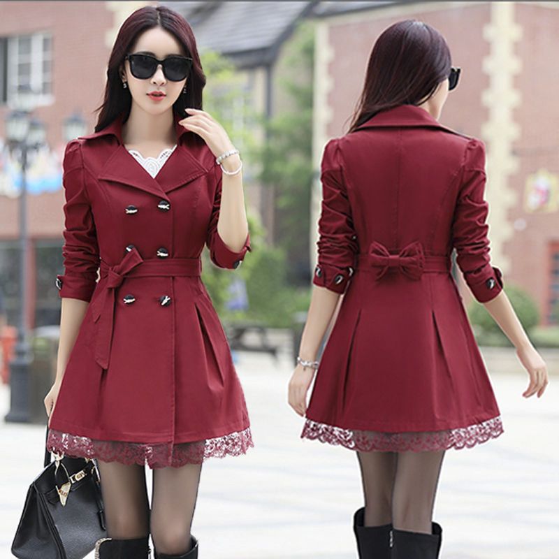 New Fashion Spring Autumn Trench Causal Slim Solid Botton Elegant OL Ladies Women Long Windbreakers Full Sleeve Coat W74