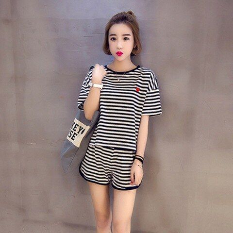 Women Pajamas Set Ladies Summer Print Short Sleeves home Suit Nightwear Sleepwear Korean Cute home Clothes Pijama pajama