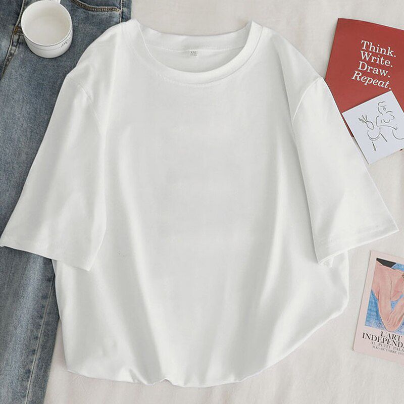 Japan Koi Fish Graphic Print T-shirt Women 2020 New Summer Fashion White Tops Tshirt Harajuku Aesthetic Vintage Female T Shirt