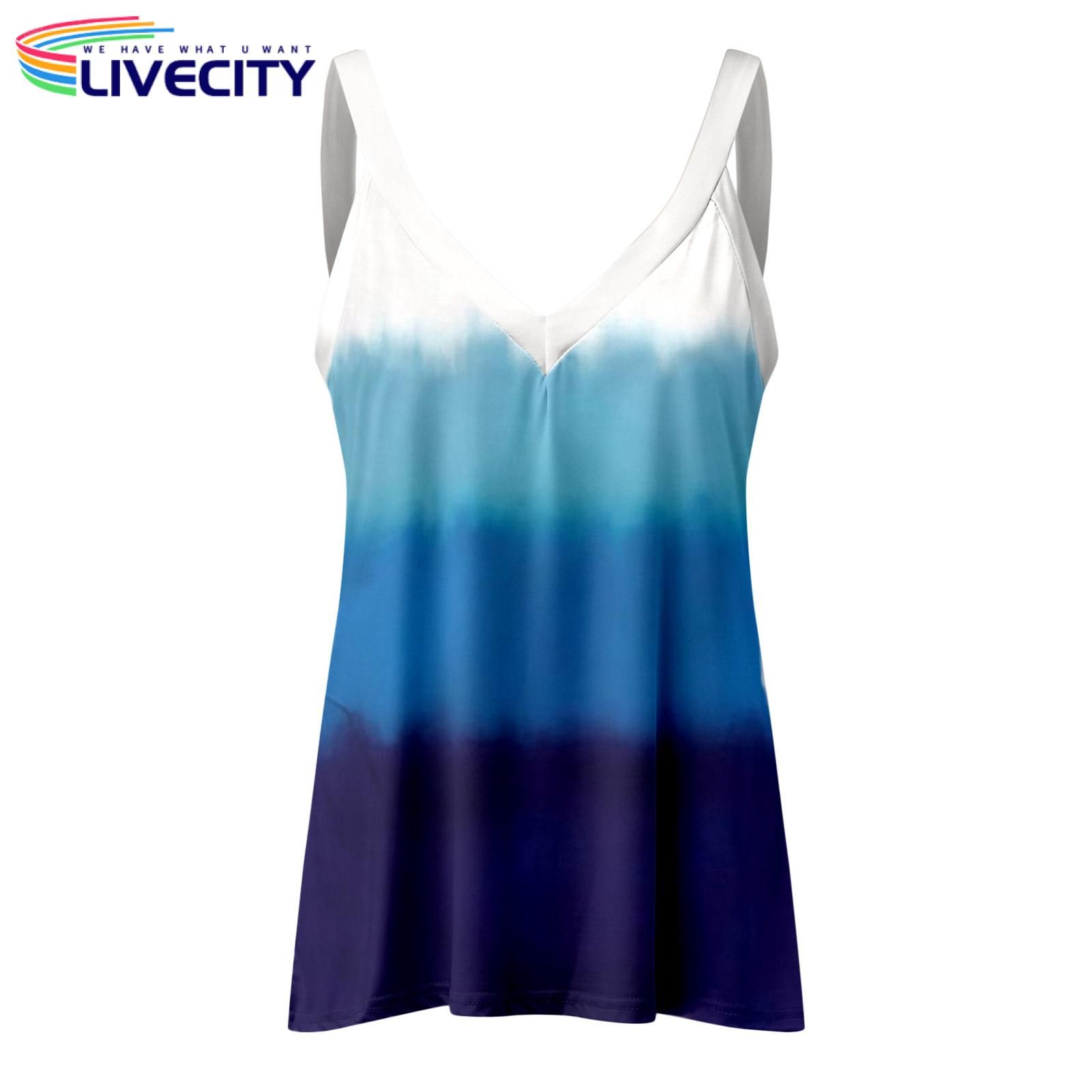 Lady Tank Top Patchwork Tie-dye Friendly to Skin Summer Blouse