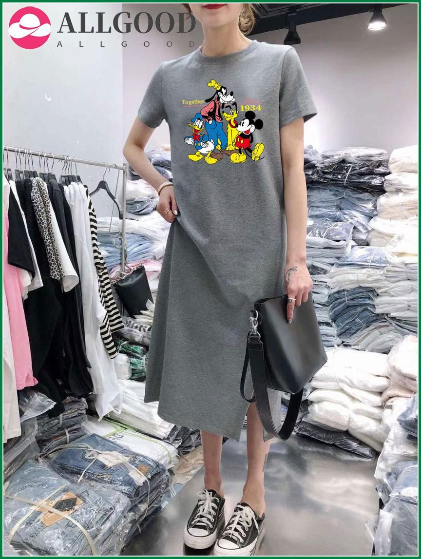 Fashion Plus Size Dress Spring And Autumn Dresses  New Long-Sleeved T-Shirt Women's Mid-Length Dresses Loose Bottoming Dress