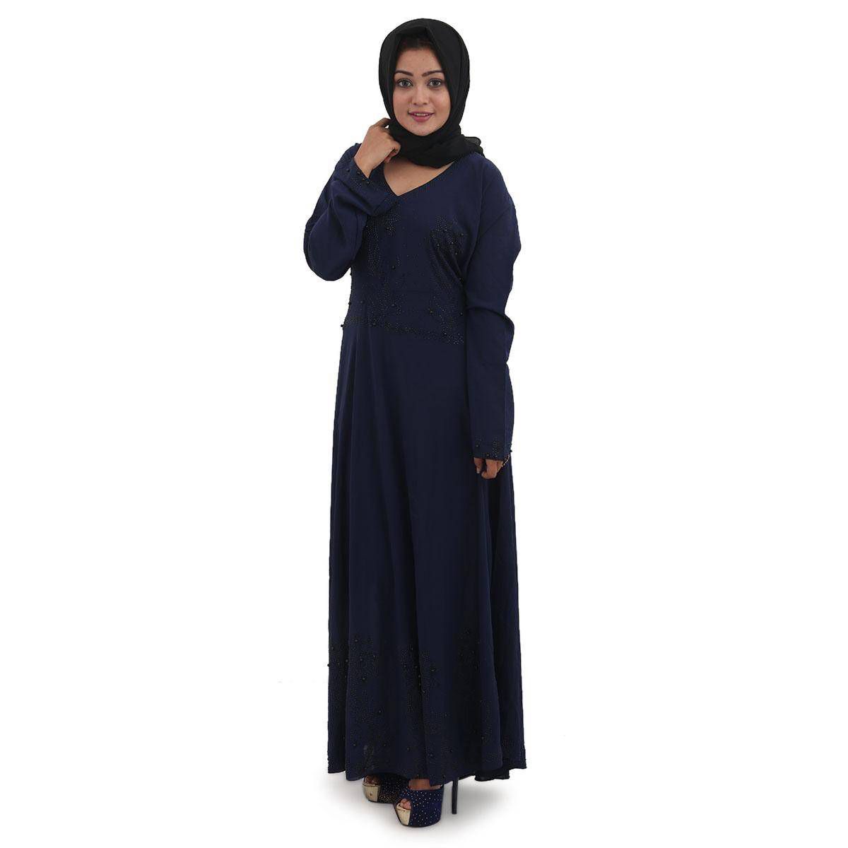 Navy Blue Georgette Borka For Women