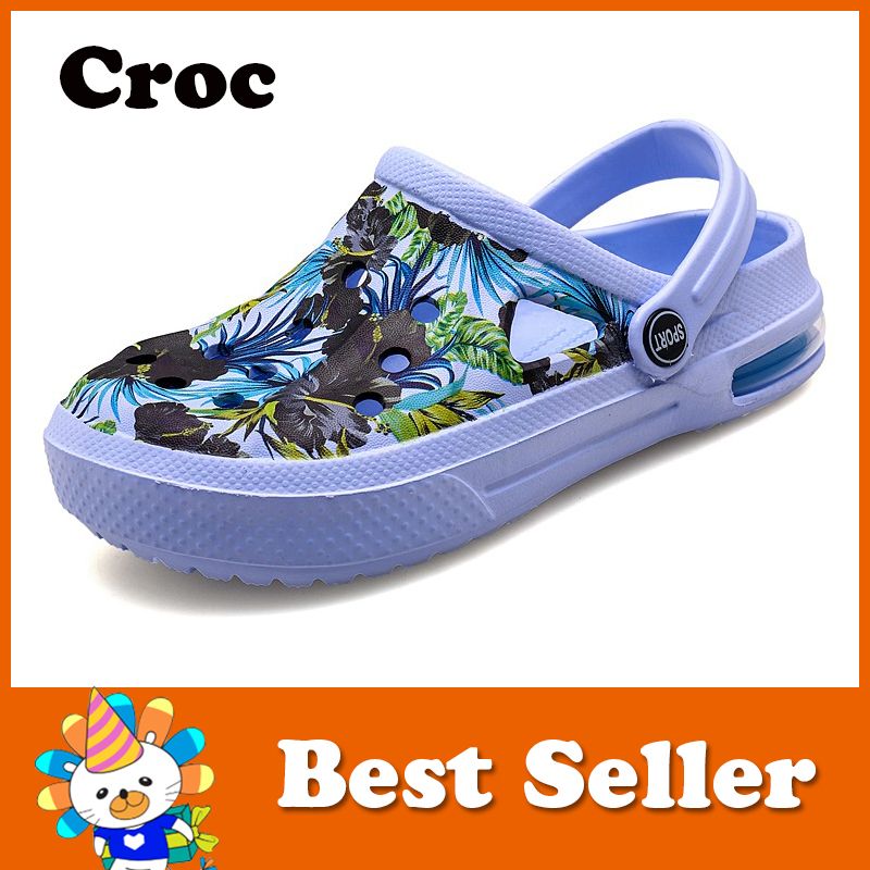 New Fashion Breathable Half Slippers Female Korean Beach Shoes Female Slippers Seaside Croc Hole Shoes Slippers