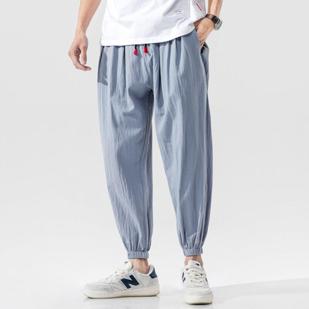Cotton Casual Harem Pants Men Joggers Man Autumn Trousers Male Chinese Style Baggy Pants Harajuku Clothe Men