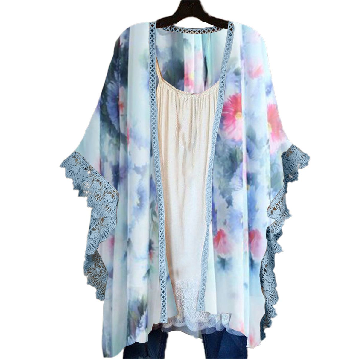 Summer Outerwear Batwing Sleeve Tament Loose-fitting Outerwear