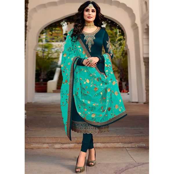 High Quality Fabric, New Design Semi stitched Three Piece for Party/Wedding/Bridal Soft Indian Weightless Georgette Dress For Woman 21