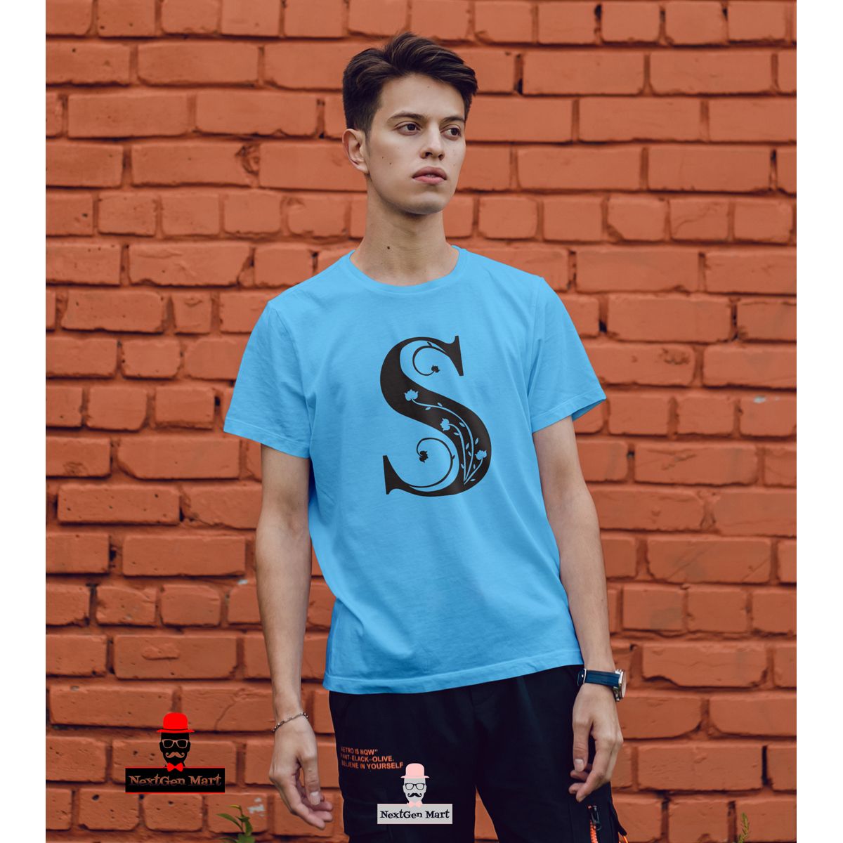 Dashing & Classy Alphabet Round Neck Tshirt
