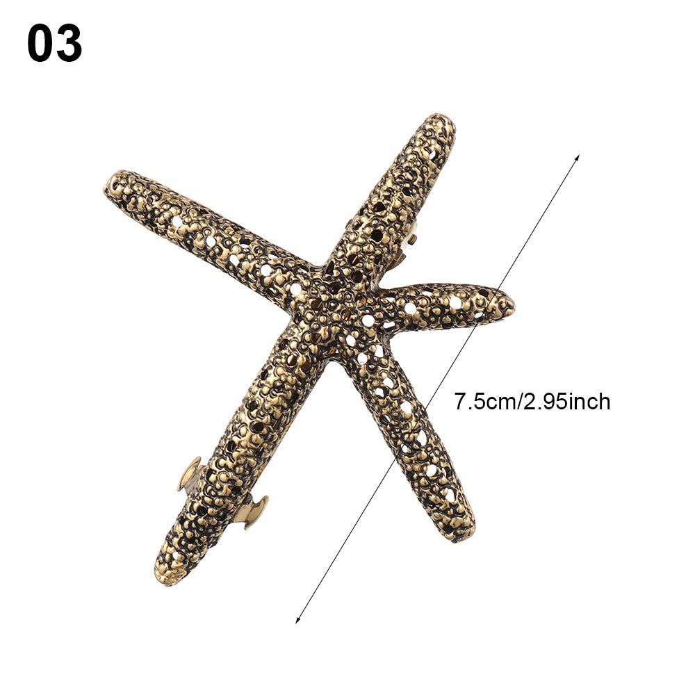 Fashion Geometric Metal Leaf Shape Hairclip Pearl Starfish Hairpins Feather Barrettes Hair Styling Tool Hair Jewelry Accessories
