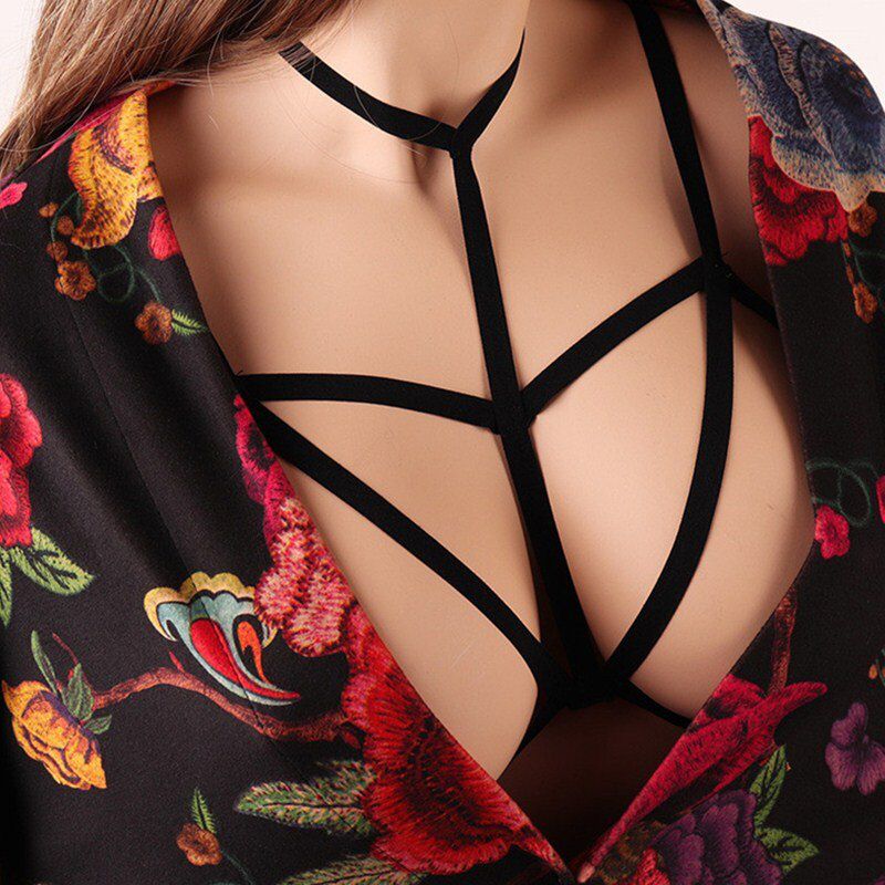 6 types  Backless Strappy Bra Adjustable Extender Straps Open Cage Bra Tops Erotic Bandage Cross Halter Body Straps Lingerie