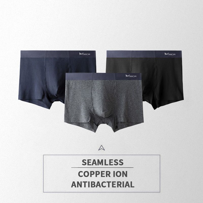 CMENIN MiioW 3Pcs Organic Cotton Sexy Men Underpants Boxers Shorts Quick Dry Innerwear Man Underwear Boxer Men's Panties Male M3502