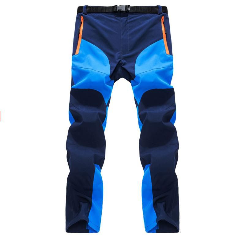 Mens Summer Quick Dry Pants Two Colors Patchworkk Zipper Pocket Breathable Hiking Camping Climbing Trousers cargo pants men