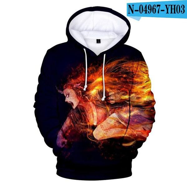 Demon Slayer Hoodies 3D Print Sweatshirts Harajuku Long Sleeve Clothes Demon Slayer hoodies Plus Size for men
