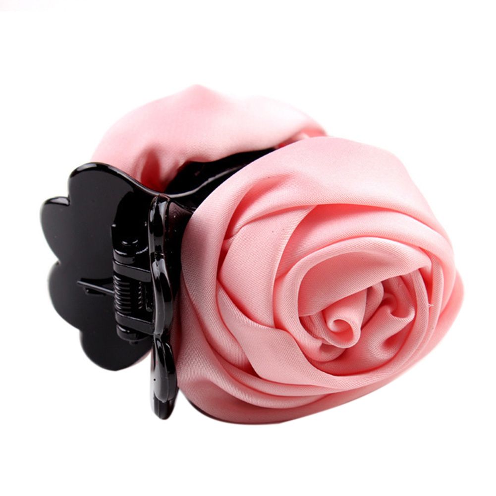 Fashion Cloth Rose Flower Hair Claw Clip Clamp Women Ponytail Holder Headwear