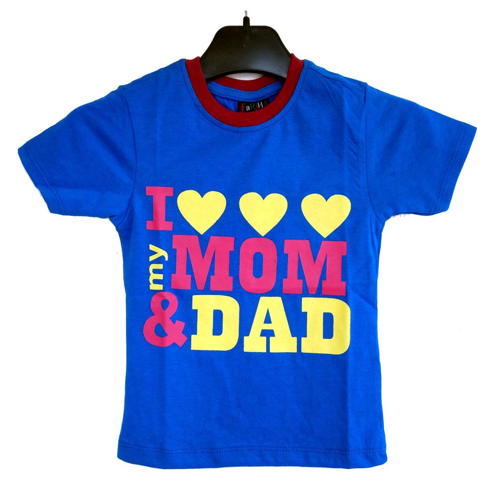 Blue Cotton Half Sleeve T-Shirt for Boys