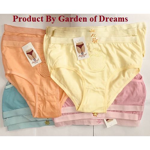 Panties Apple Logo Export Quality Multi Color-Cotton & Soft Underwear For Women_12 Pcs