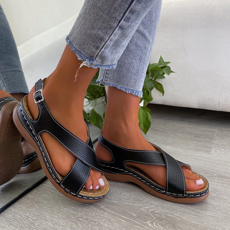 New Women Sandals Breathable Comfort Shopping Ladies Walking Shoes Wedge Heels Summer Platform Sandal Shoes Mujer Plus Size 43