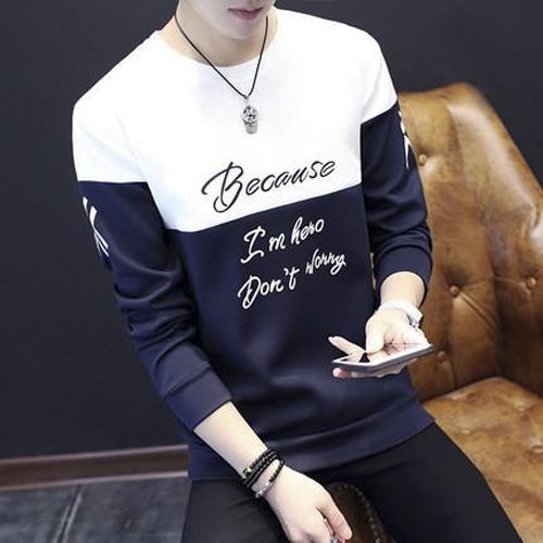 Multicolor Cotton Full Sleeve T-Shirt for Men
