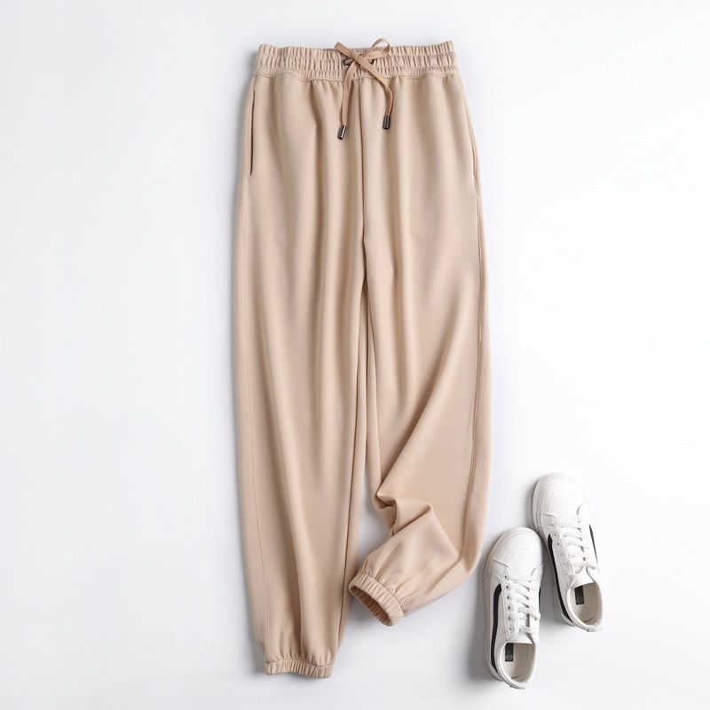 Women Solid Pants Cargo Strethy Waist Pants Trousers Joggers Female Sweatpants 6D50