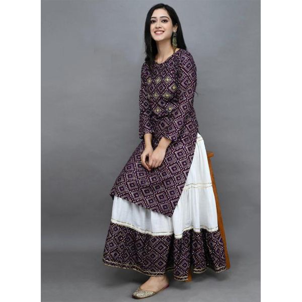 Latest & Glamour Design High Quality Printed With Dollar Work Readymade Skirt & Unstitched Kameez for Woman-35