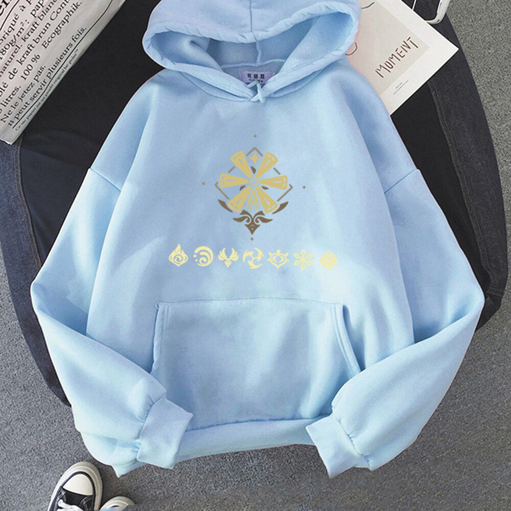 Kawaii Genshin Impact Hoodies Women Korea Hoodie Graphic Streetwear Spring Autumn Casual Unisex Men Harajuku Anime Sweatshirt