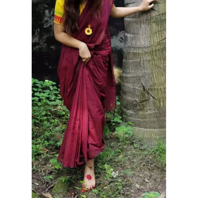 Moslin than Saree for Womens Fashion-Maroon color