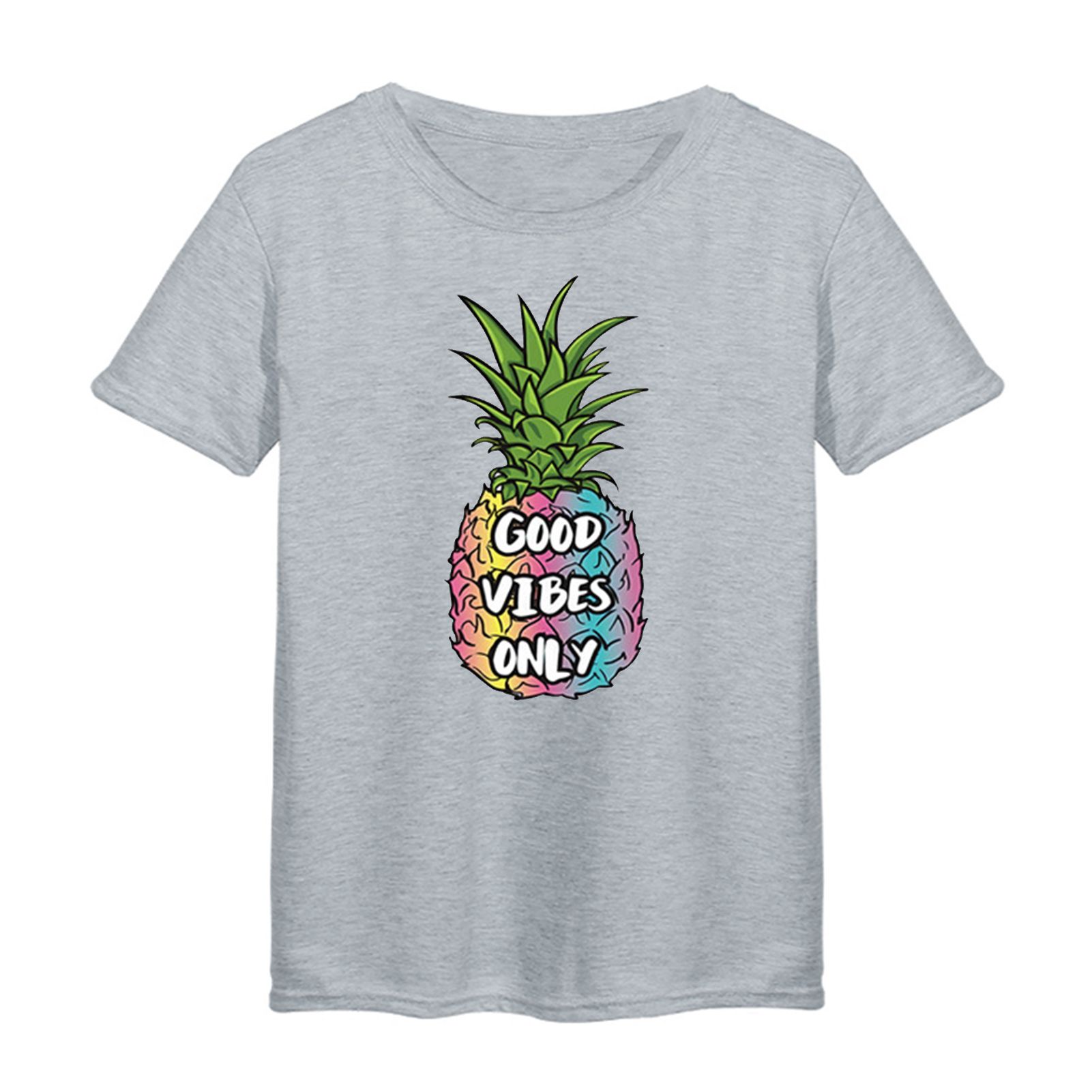 Women Pullover T-shirt Elegant Decorative Pineapple Printed Women T-shirt