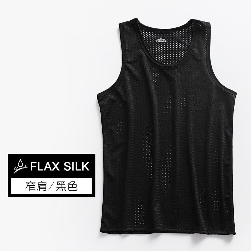 Fishnet TaTops Men Summer Solid Large Size 3XL Fitness Tight  Sleeveless Casual Singlets Muscle Workout Tees Boys Breathable