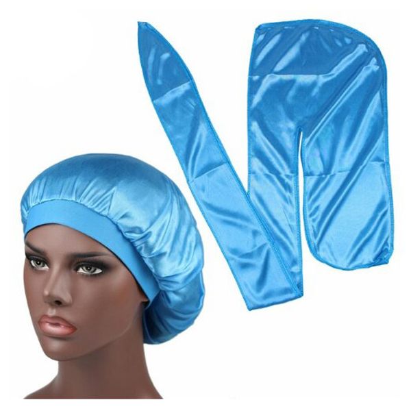 Men Silk Durag Match Silk Bonnet for Women Same Color Silky Durag Bandanas for Men Long Tail Durags Wave Cap Sleep Cap