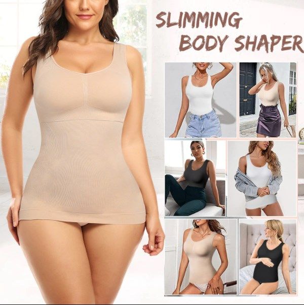 Women Shaper Slim Push Up Plus Size Bra Cami Tank Top Body Shaper Removable Shaper Underwear Slimming Vest Corset Shapewear