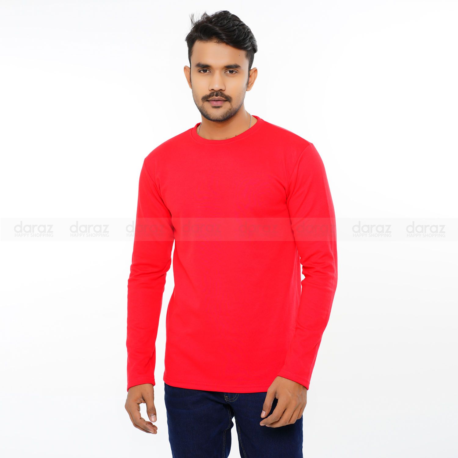 Red Color Cotton Full Sleeve T-Shirt For Men_Best For Lite Winter