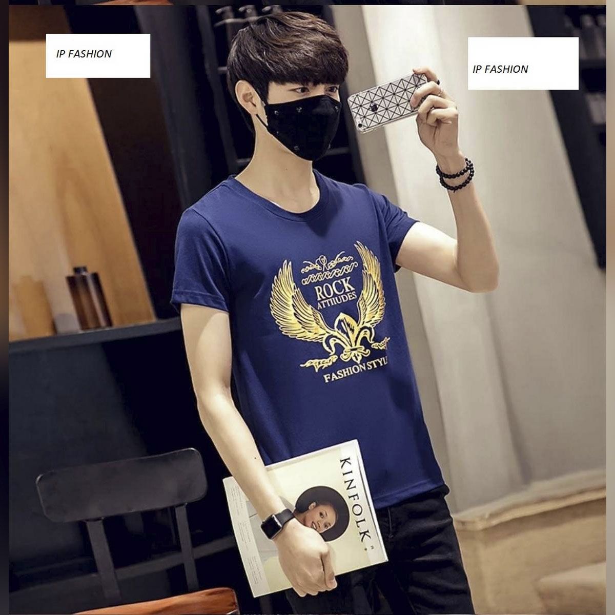 Rock Attitudes Printed Cotton Round Neck T-shirt for Men