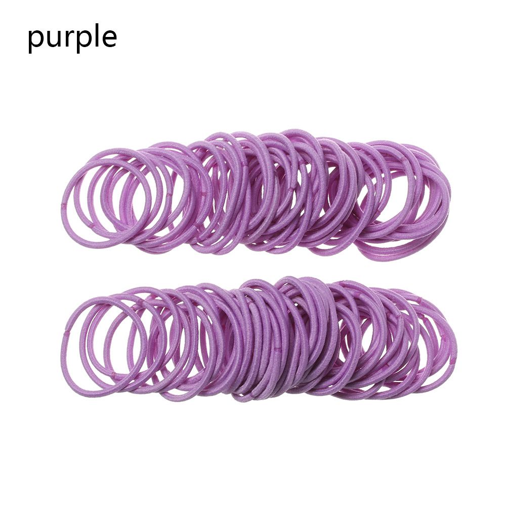 【ALLGOOD】100PCS Girls  Colors Nylon 3CM Rubber BanChildren Safe Elastic Hair BanPonytail Holder Hair Accessories