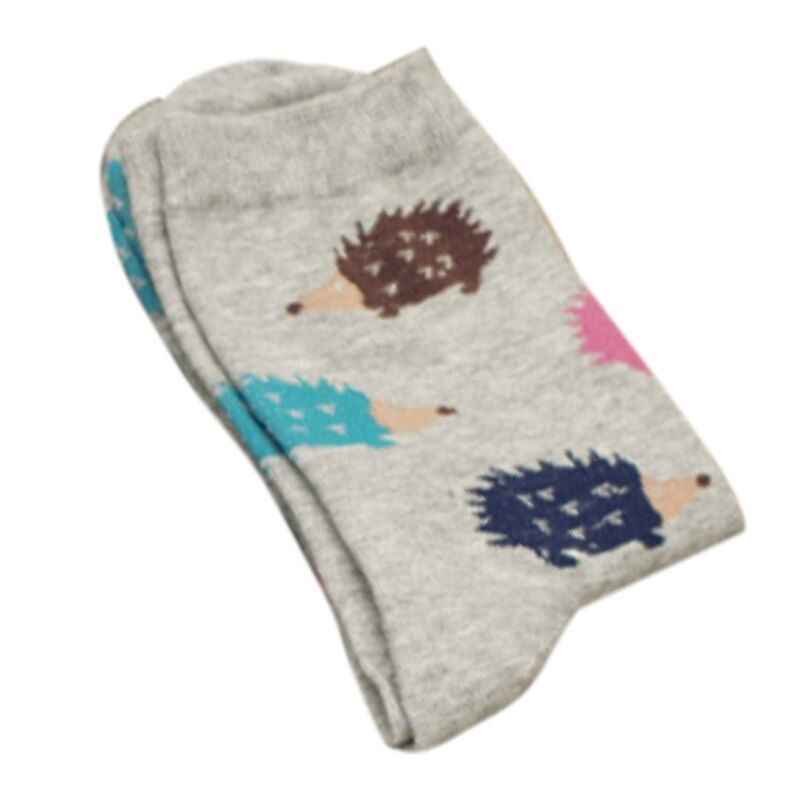 Women Girls Winter Warm Cotton Long Socks Cartoon Hedgehog Pattern Lovely Casual Dropshipping