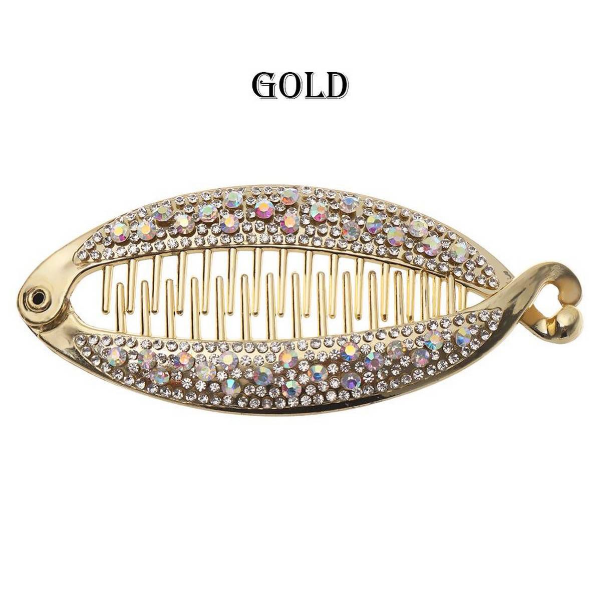 【ALLGOOD】Shiny Hair Accessories Women Vertical Ponytail Hairpin Banana Clip Headwear Crystal Hair Clip