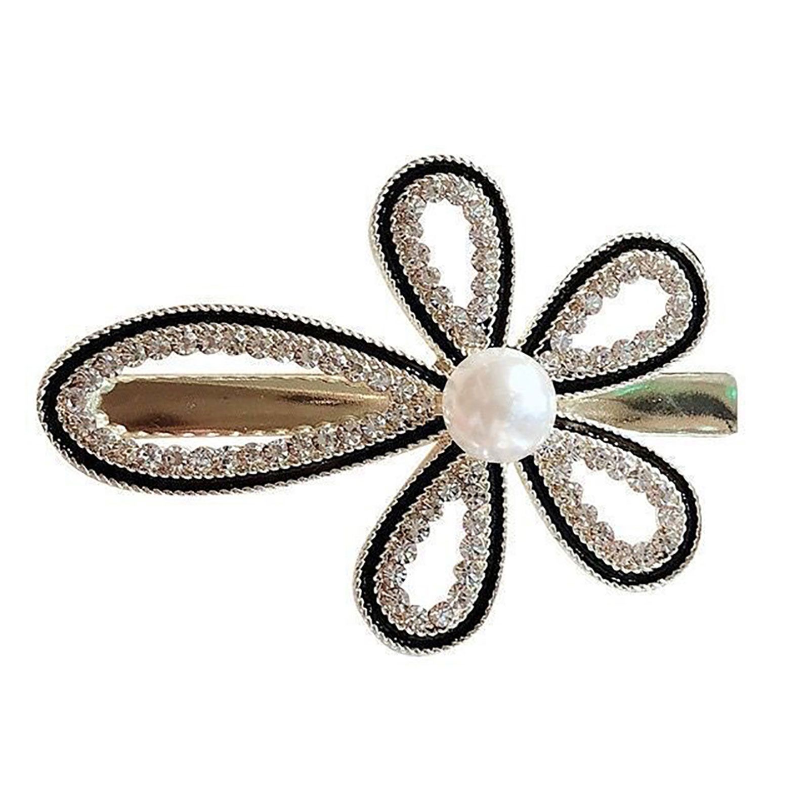 Geometric Heart Bowknot Flower Shape Rhinestone Faux Pearl Hairpin Hair Clip Headwearfor Daily Wear