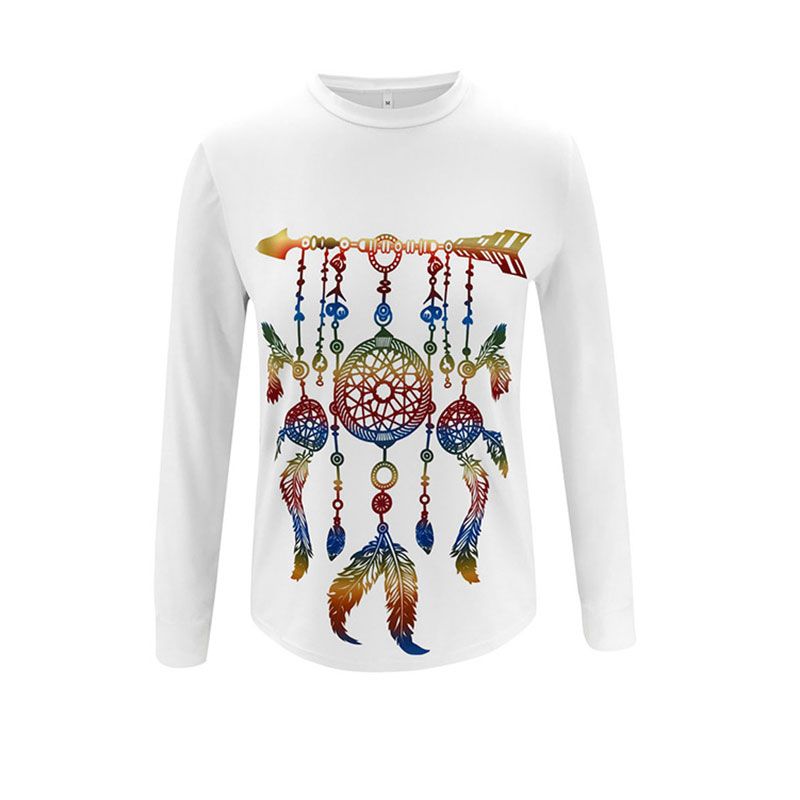 New T-Shirt for Women Beautiful and Fashionable Casual Style Round-Shaped Collar and Long Sleeve T-Shirt