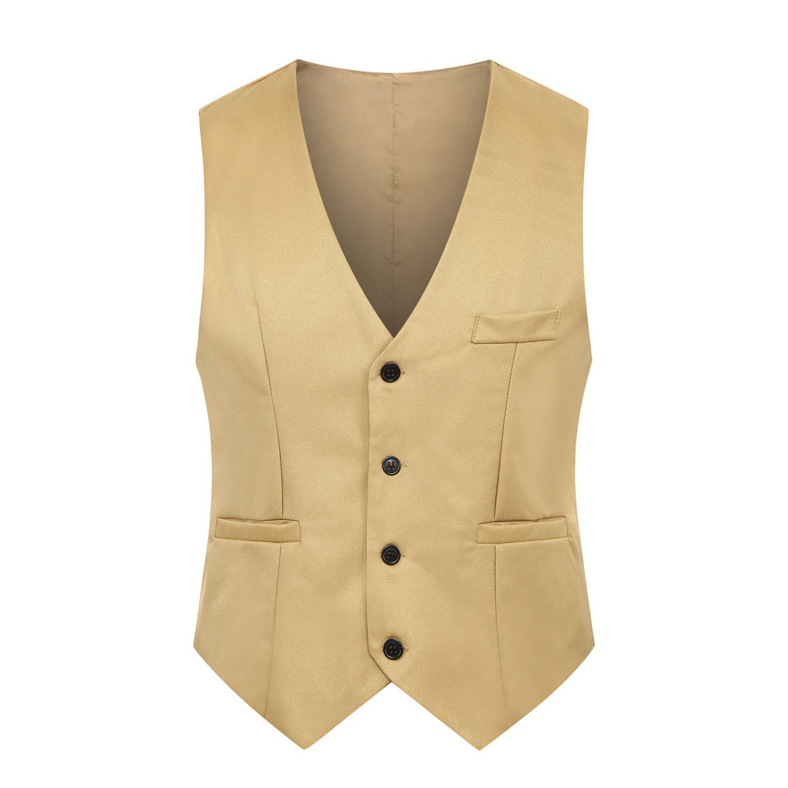 Men Waistcoat Solid Color Sleeveless Spring Vest