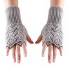 Fashion Solid Color Women Winter Fingerless Gloves Hand Warmer Knittedttens