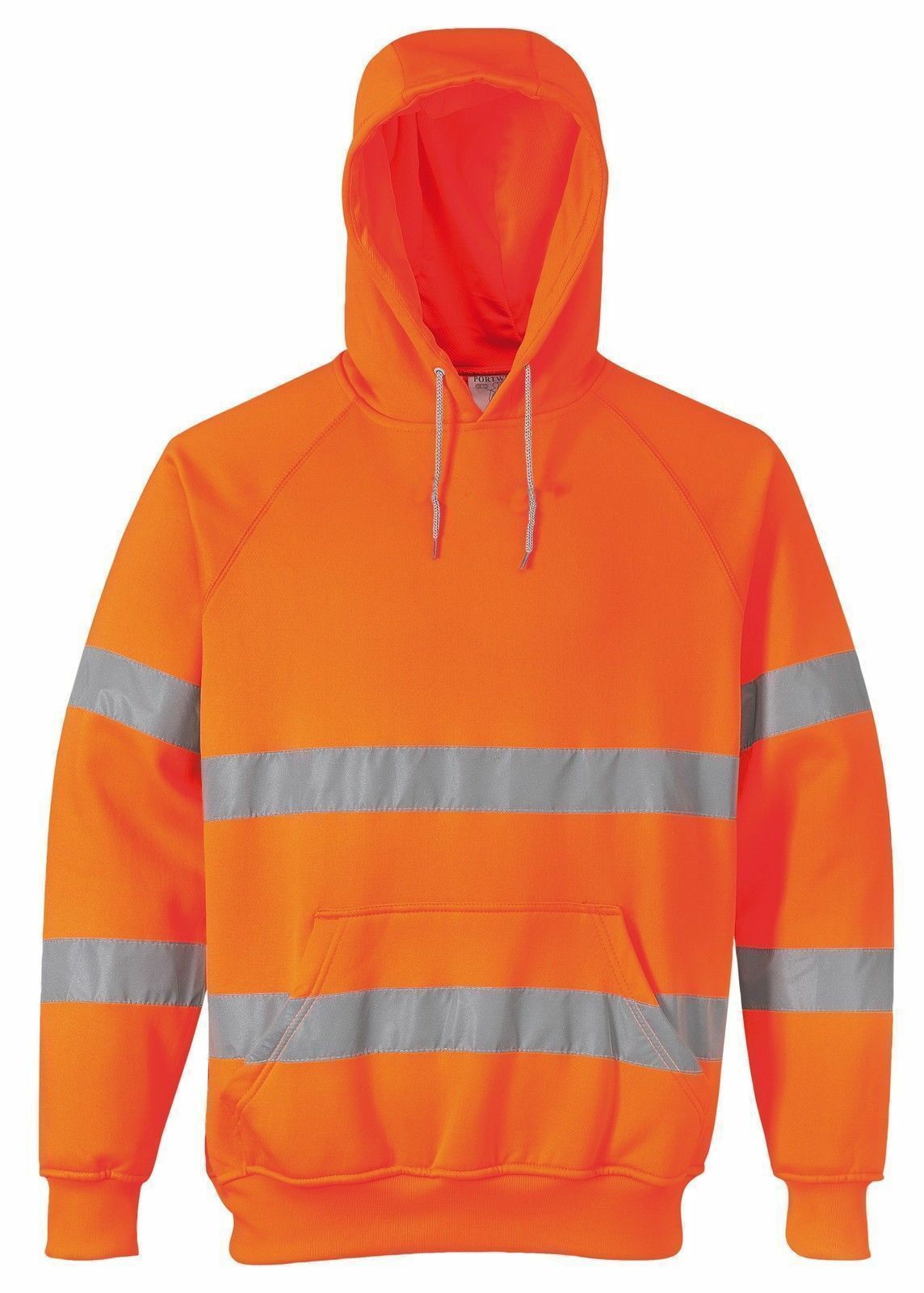 Men Reflective Stripe Sanitation Overalls Fleece Warm Pullover Hooded Sweater Hoodie