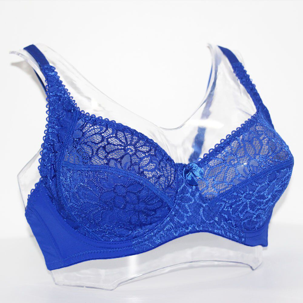 Large Size Bras For Women Flower-Dotted Unlined Underwire  Womens Underwear Lace Bralette Lingeries Top B C D DD E F Cup