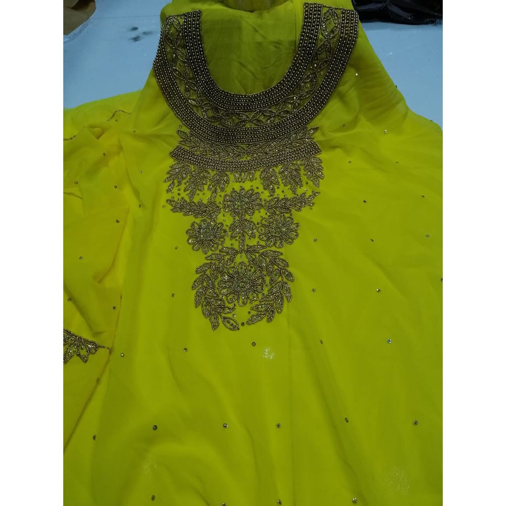Indian Unstitched  Georgette embordary Work Salwar Kameez For Women {One Piece}