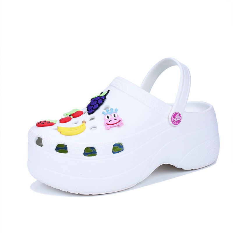 New Croc Hole Slippers Women Women Clogs Platform Garden Shoes Thick Bottom Increased Non-slip Beach Sandals Women
