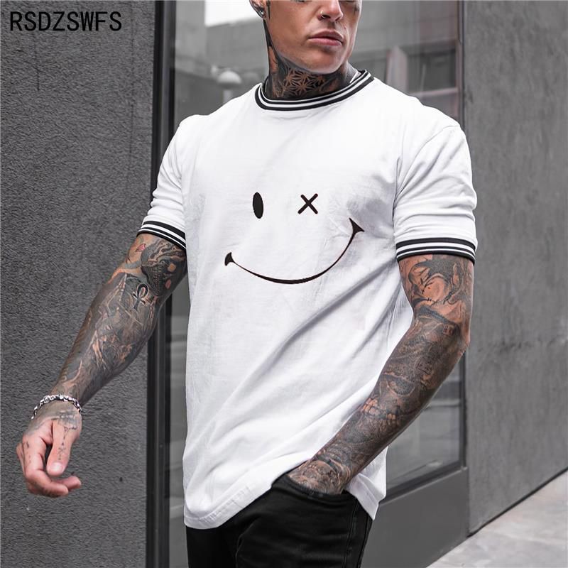 Summer New Fashion Trendy Men's Casual T-shirt 3d Printing Smiley Face T-shirt Men's Short-sleeved O-neck 3d Printing Xxs-5XL