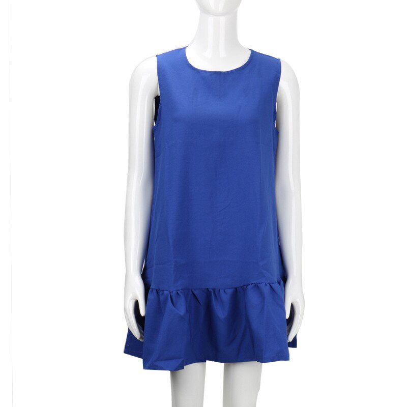 New Summer Women Mini Dresses Casual Beach Party Chiffon Dress Ruffle Sleeveless Sundress Female Fashion Mini Dresses