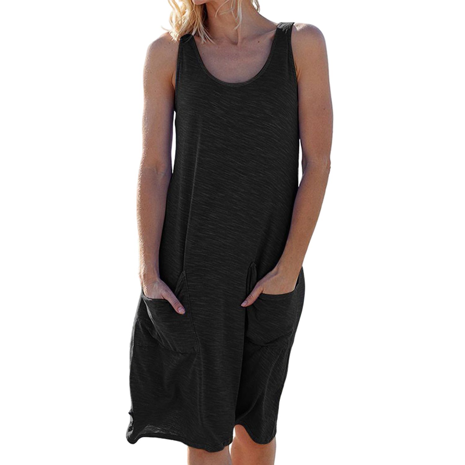 Women Dress Solid Color Tament Pure Colordi Dress