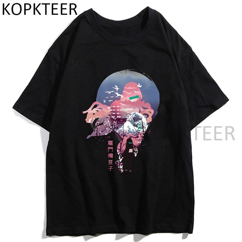 Demon Slayer Kimetsu No Yaiba Anime T Shirt Tanjirou Nezuko Funny Manga Print Ullzang Vintage Graphic T-shirt Korean Tops Tees