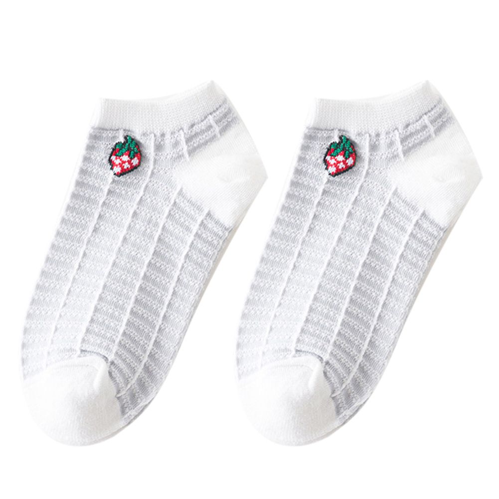 Fashion Lemon Fruit Girls Breathable Mesh Sweat Absorbent Low Cut Ankle Socks