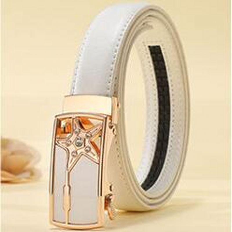 2021 Fashion Belts for Women Automatic Buckle Dress Cow Strap Luxury Brand Female Waistband Designer Leather Casual Belt